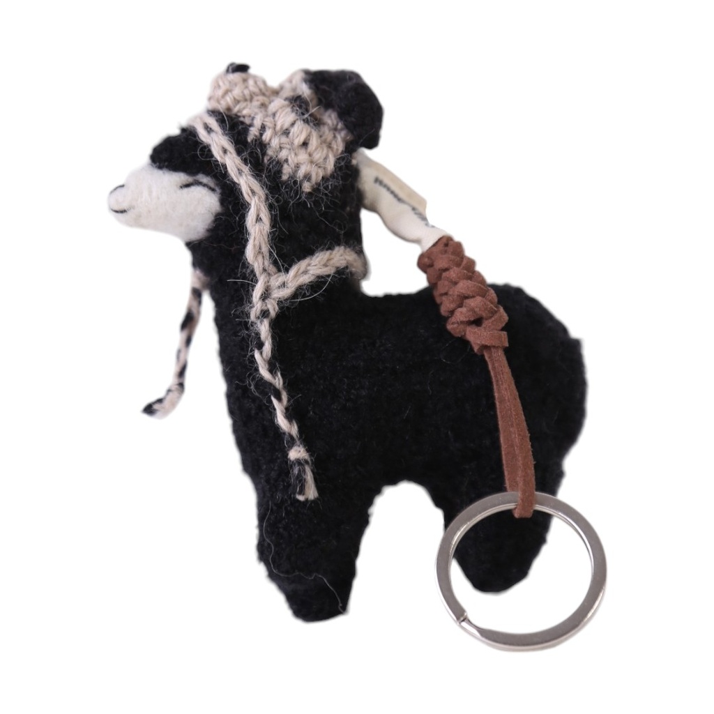 Llavero Alpaca Kusi (gorrito oso de ante ojos)