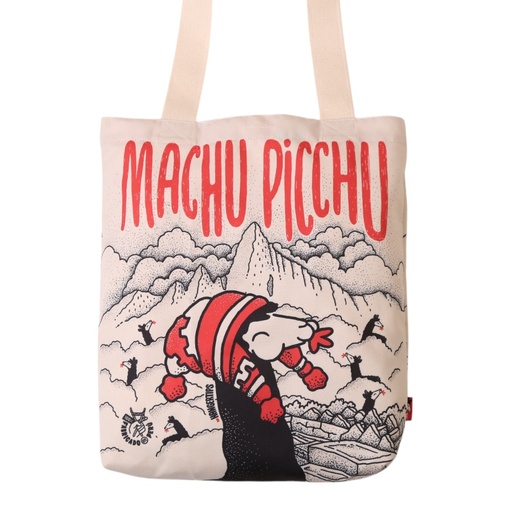 [16503] Cartera KusiMachuPicchu crema